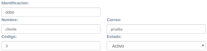 Campos de buscador de clientes