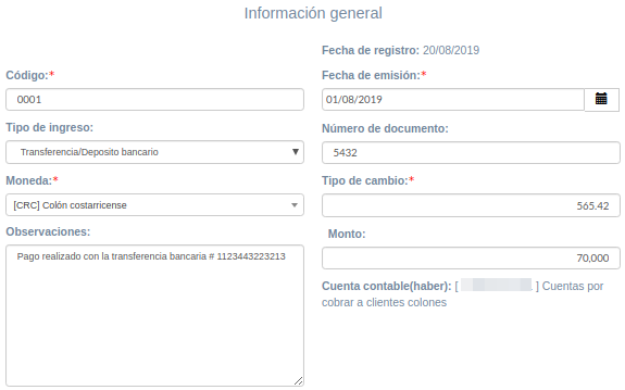 Informacion general comprobante