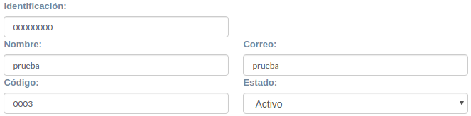 Campos de buscador de proveedores