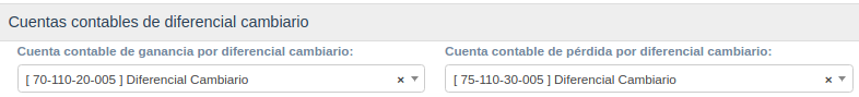 Configuración cuentas contables diferencial