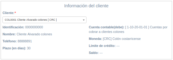 Cliente notas de crédito