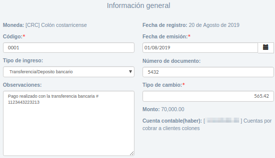 Informacion comprobante