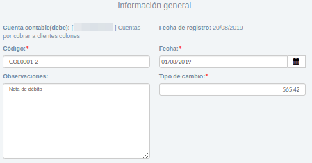 Información de la nota