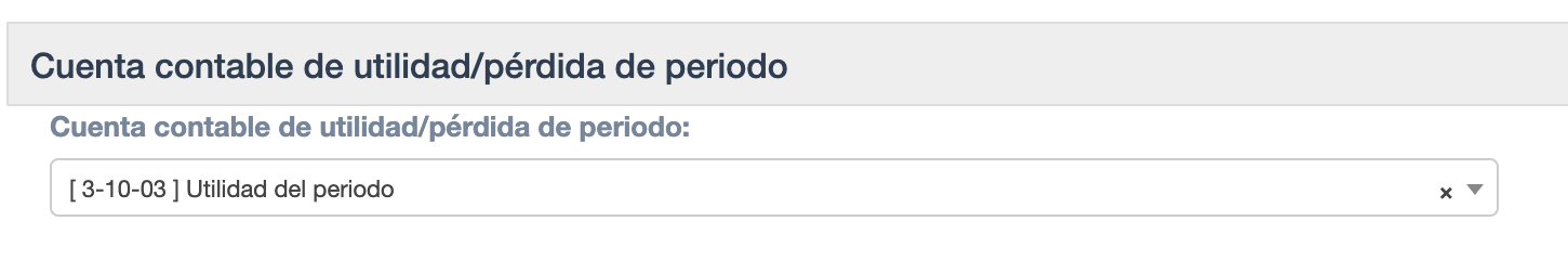 Configuración cuentas contables utilidad/perdida del periodo