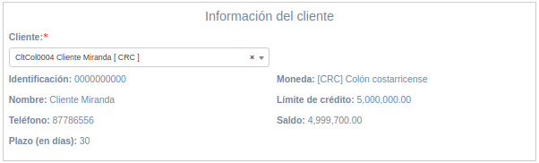 Cliente nota débito