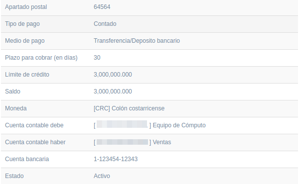 Ver información cliente seccion centro